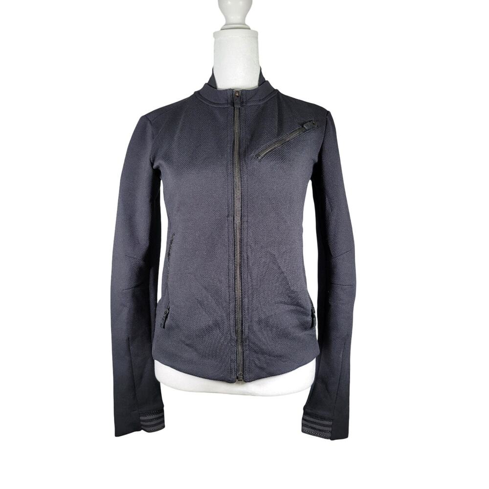 Adidas Zipper Front Jacket‎ Sweatshirt Womens Black XS